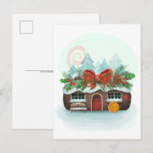 Yule Log House Briefkaart (Voorkant / Achterkant)