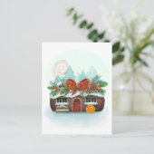 Yule Log House Briefkaart (Staand voorkant)