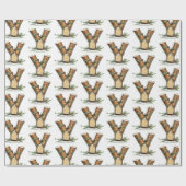 Yule Log Letter Y Kerst Cadeaupapier (Vlak)