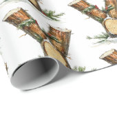 Yule Log Letter Y Kerst Cadeaupapier (Rol Hoek)