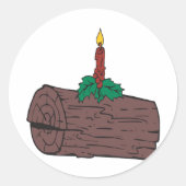 Yule Log Ronde Sticker (Voorkant)