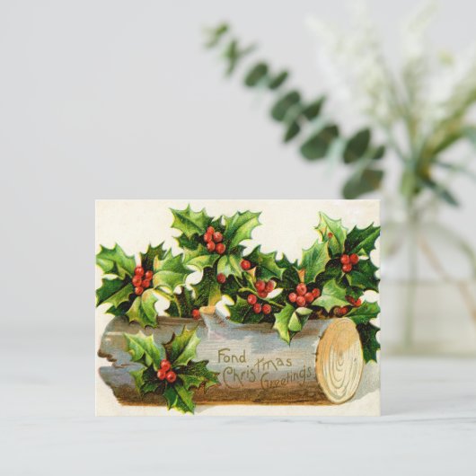  Yule Log Vakantie Feestdagenkaart (Staand voorkant)