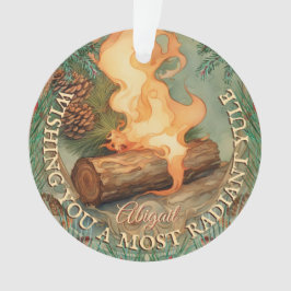 Yule Log  Winterzonnewende Tweezijdig Acryl Ornament