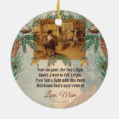 Yule Log  Winterzonnewende Tweezijdige cirkel Keramisch Ornament (Achterkant)