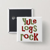 Yule Logs Rock-kerstontwerp Vierkante Button 5,1 Cm (Voorkant /achterkant)