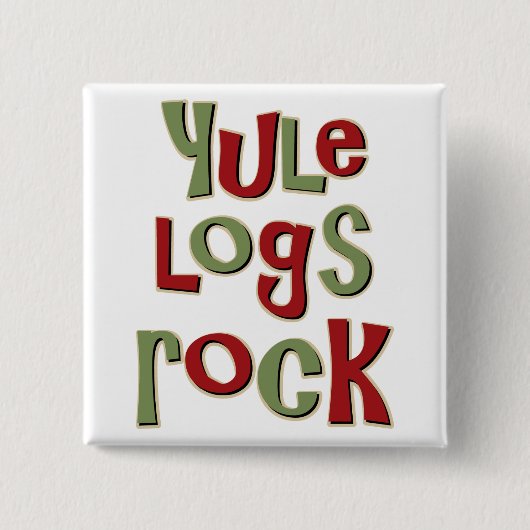 Yule Logs Rock-kerstontwerp Vierkante Button 5,1 Cm (Voorkant)
