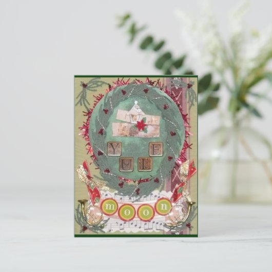 Yule Moon Briefkaart (Staand voorkant)