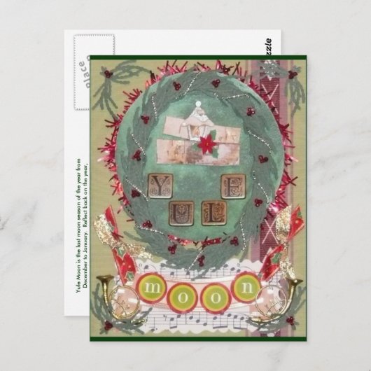 Yule Moon Briefkaart (Voorkant / Achterkant)