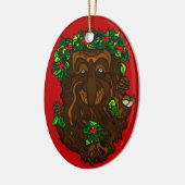 Yule Pagan GreenMan Decoration Keramisch Ornament (Links)
