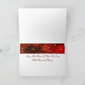 Yule Peace- Poinsettia Feestdagen Kaart (Binnen)