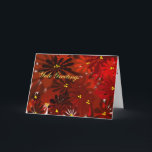 Yule Peace- Poinsettia Feestdagen Kaart<br><div class="desc">Geabstraheerde kleurrijke poinsettia's op deze Wish For Yule-Kaart voor vrienden en familie.</div>