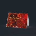 Yule Peace- Poinsettia Feestdagen Kaart<br><div class="desc">Geabstraheerde kleurrijke poinsettia's op deze Wish For Yule-Kaart voor vrienden en familie.</div>