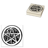 Yule Pentacle - heidense winterzonnewende symbool Rubberstempel (Gestempeld)