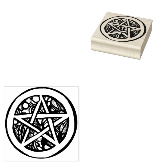 Yule Pentacle - heidense winterzonnewende symbool Rubberstempel (Gestempeld)
