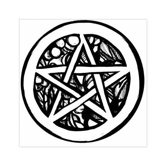 Yule Pentacle - heidense winterzonnewende symbool Rubberstempel (Afrduk)