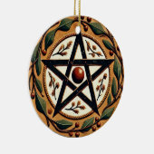 Yule Pentacle Keramisch Ornament (Rechts)