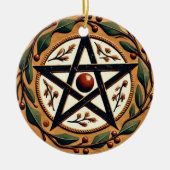 Yule Pentacle Keramisch Ornament (Voorkant)