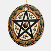 Yule Pentacle Keramisch Ornament (Links)