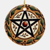 Yule Pentacle Keramisch Ornament (Achterkant)