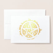 Yule Pentacle Merry Yule Blessings Folie Kaarten (Voorkant met envelop)