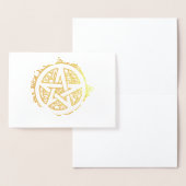 Yule Pentacle Merry Yule Blessings Folie Kaarten (Display)