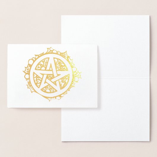 Yule Pentacle Merry Yule Blessings Folie Kaarten (Display)