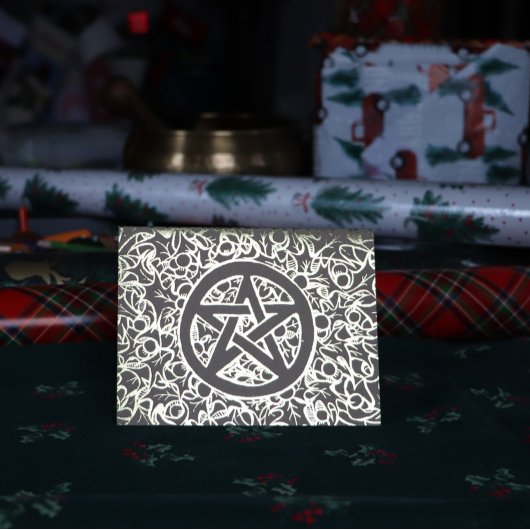 Yule Pentacle Merry Yule Blessings Folie Kaarten