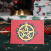 Yule Pentacle Merry Yule Blessings Kaart
