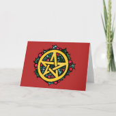 Yule Pentacle Merry Yule Blessings Kaart (Voorkant)