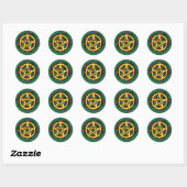 Yule Pentacle Merry Yule Blessings Ronde Sticker (Vel)