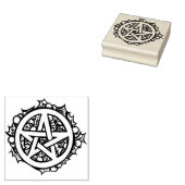 Yule Pentacle Merry Yule Blessings Rubberstempel (Gestempeld)