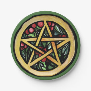Yule Pentacle Pagan Winter Solstice Symbool Papieren Bordje