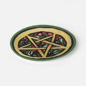 Yule Pentacle Pagan Winter Solstice Symbool Papieren Bordje (Gekanteld)