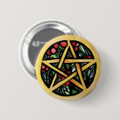 Yule Pentacle Pagan Winter Solstice Symbool Ronde Button 5,7 Cm (Voorkant /achterkant)