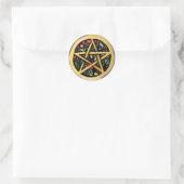 Yule Pentacle Pagan Winter Solstice Symbool Ronde Sticker (Tas)