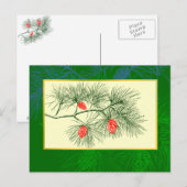 Yule Pine Branch  Art Post Kaart (Voorkant / Achterkant)