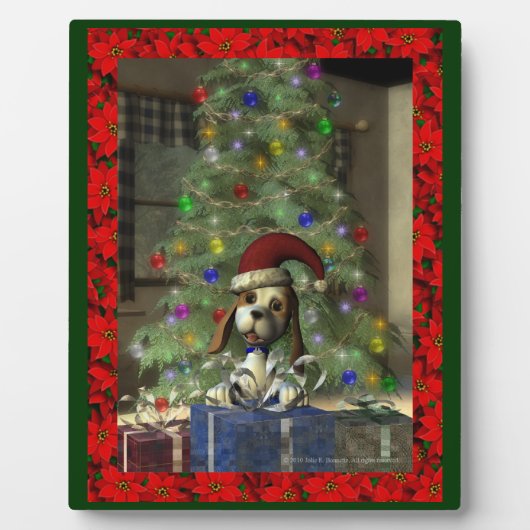 Yule Puppy Plaque Fotoplaat (Voorkant)