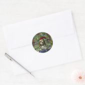 Yule Puppy Round Sticker (Envelop)