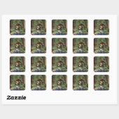 Yule Puppy Square Sticker (Vel)