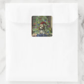 Yule Puppy Square Sticker (Tas)