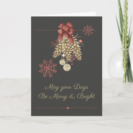  Yule Sabbat Merry & Bright Greeting Card Feestdagen Kaart (Voorkant)