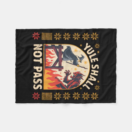 Yule Shall Not P Fantasy Krampus Holiday Pun Funny Fleece Deken (Voorkant (Horizontaal))