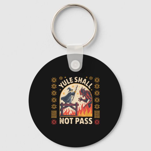 Yule Shall Not P Fantasy Krampus Holiday Pun Funny Sleutelhanger (Voorkant)