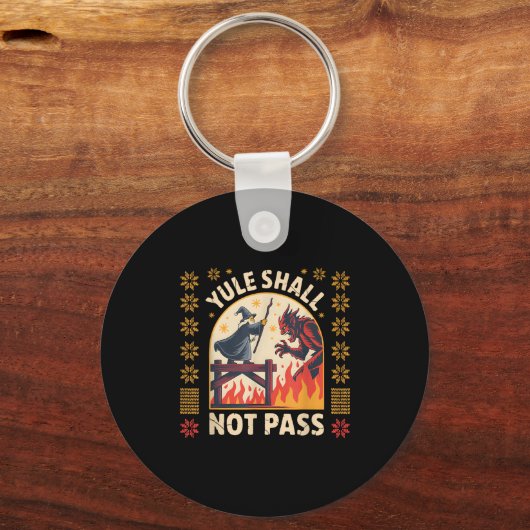 Yule Shall Not P Fantasy Krampus Holiday Pun Funny Sleutelhanger (Voorkant)
