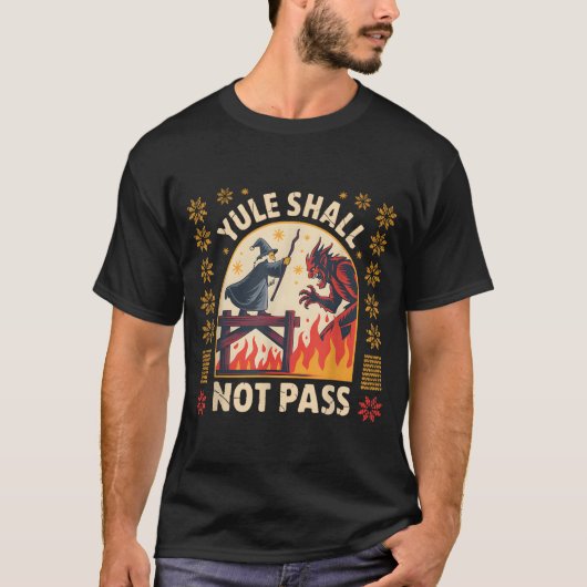 Yule Shall Not P Fantasy Krampus Holiday Pun Funny T-shirt (Voorkant)