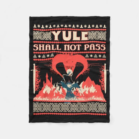 Yule Shall Not P Fantasy Wizard Holiday Pun Funny  Fleece Deken (Voorkant)