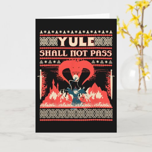 Yule Shall Not P Fantasy Wizard Holiday Pun Funny  Kaart (Gele Bloem)
