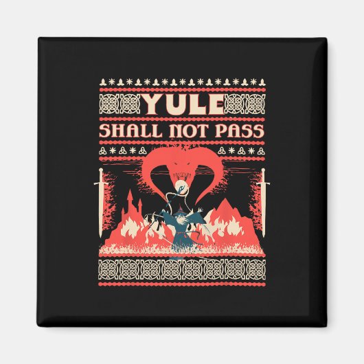 Yule Shall Not P Fantasy Wizard Holiday Pun Funny  Magneet (Voorkant)