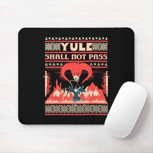 Yule Shall Not P Fantasy Wizard Holiday Pun Funny Muismat (Met muis)