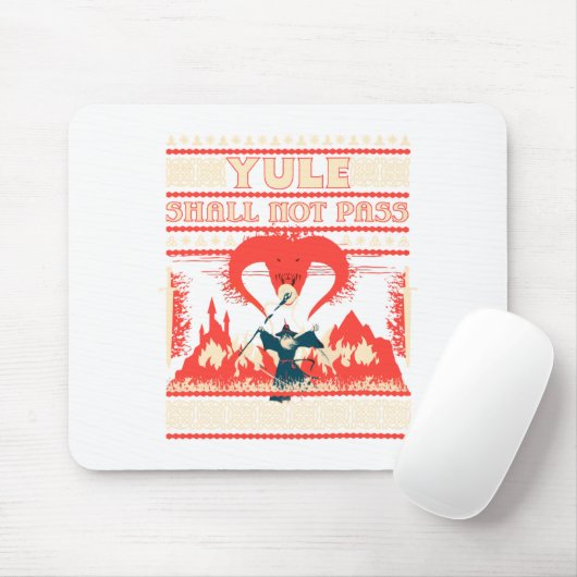 Yule Shall Not P Fantasy Wizard Holiday Pun Funny Muismat (Met muis)